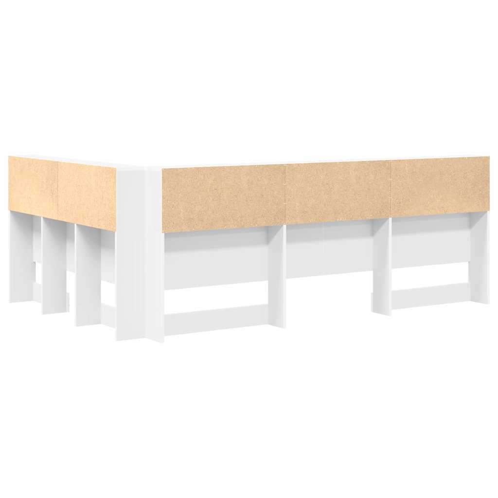 Storage Headboard with Shelf White 120 cm Engineered wood